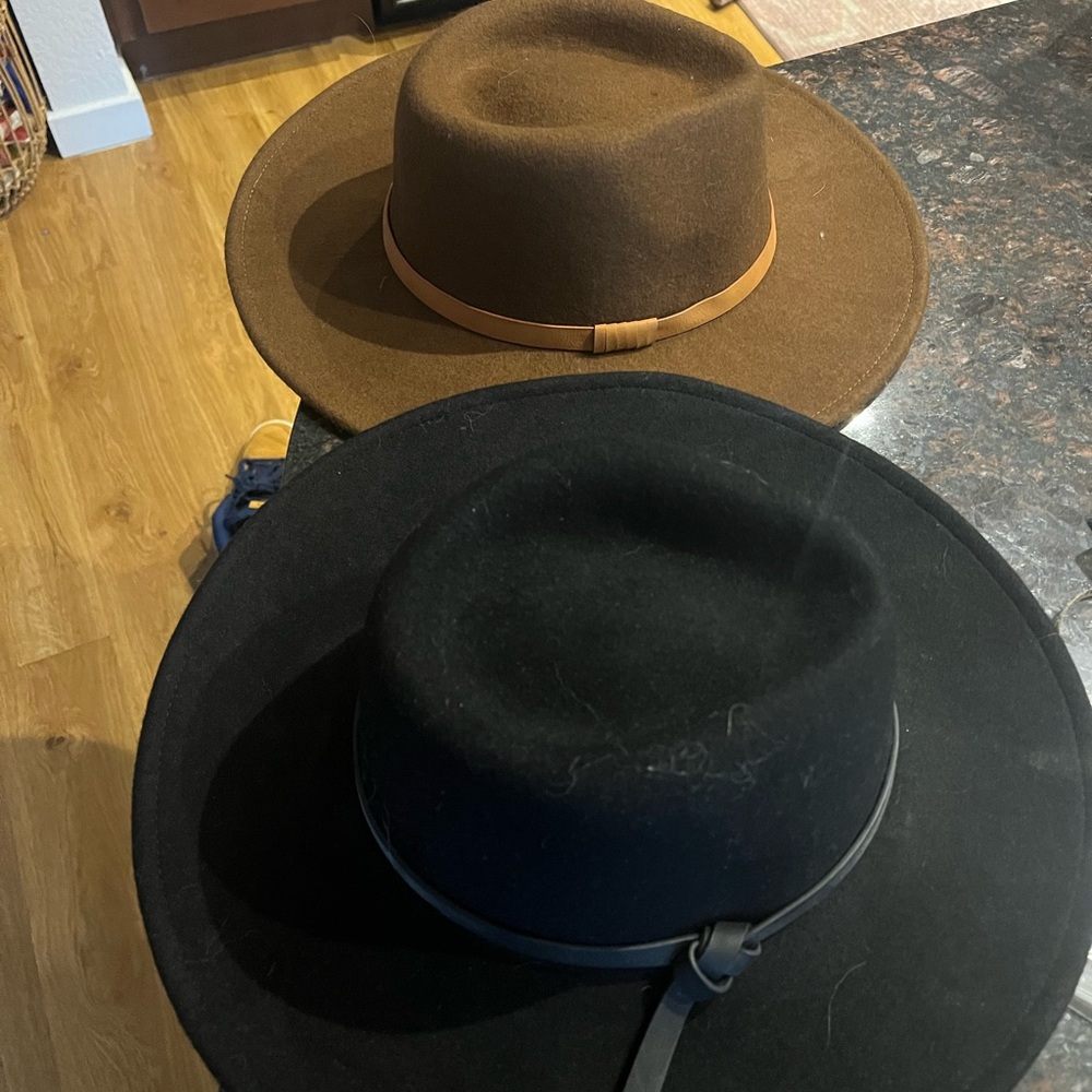 2 Felt Brimmed Hat in Black and Brown!